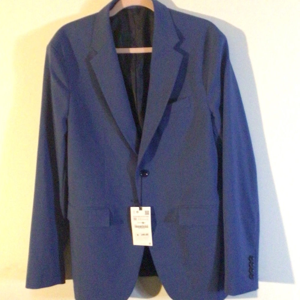 Zara, man’s suit jacket,  blue, Sz 42